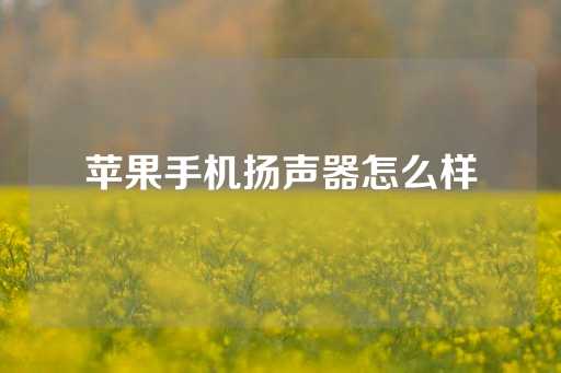 苹果手机扬声器怎么样-第1张图片-皇冠信用盘出租